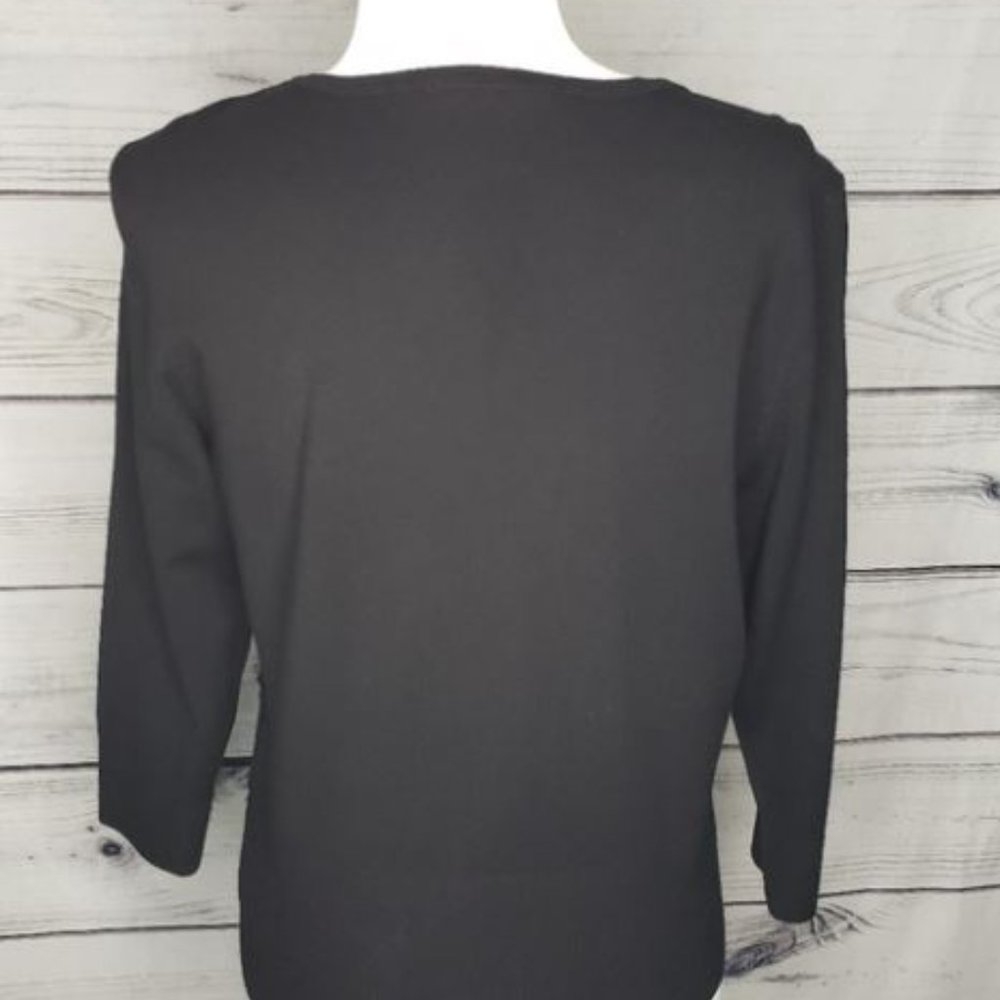 White House Black Market Tiered Lace Blk Cardigan - Picture 3 of 3